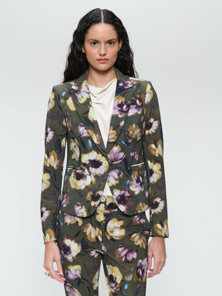 Elvira blazer print technical jersey | Multi Green