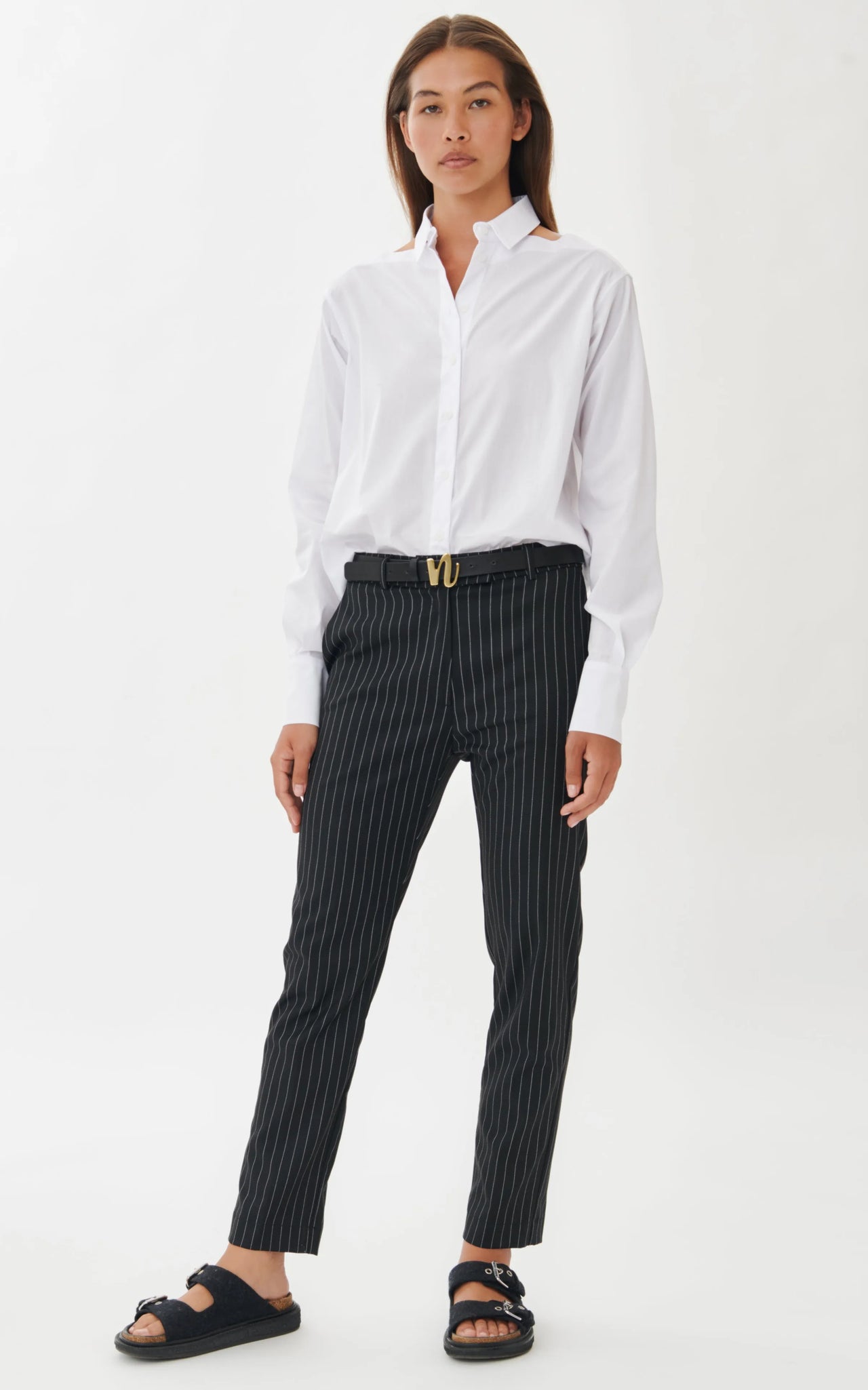 Aston strech technical jersey blouse | Black