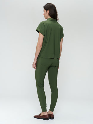 John strech technical jersey pants | Oliva green