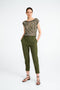 Delia structure technical jersey pants | Oliva green