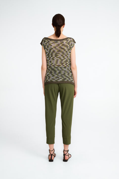 Delia structure technical jersey pants | Oliva green