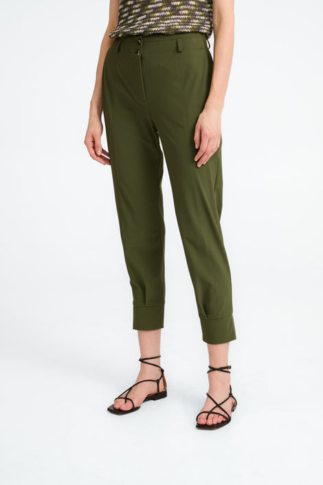 Delia structure technical jersey pants | Oliva green