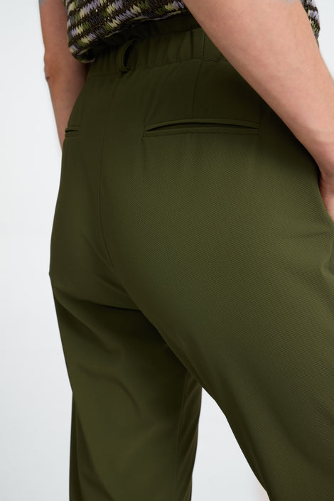 Delia structure technical jersey pants | Oliva green