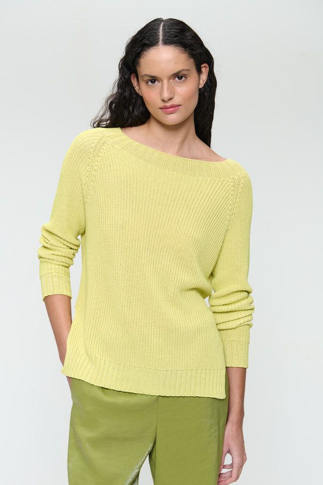 Cotton dayed pullover EU 369 | Lime