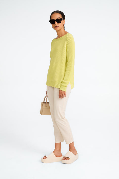 Cotton dayed pullover EU 369 | Lime