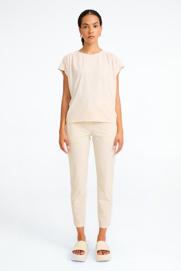 Britta structure technical jersey top | Light Sand