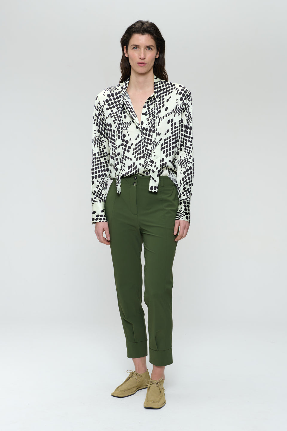Anija printed stretch viscose blouse | White