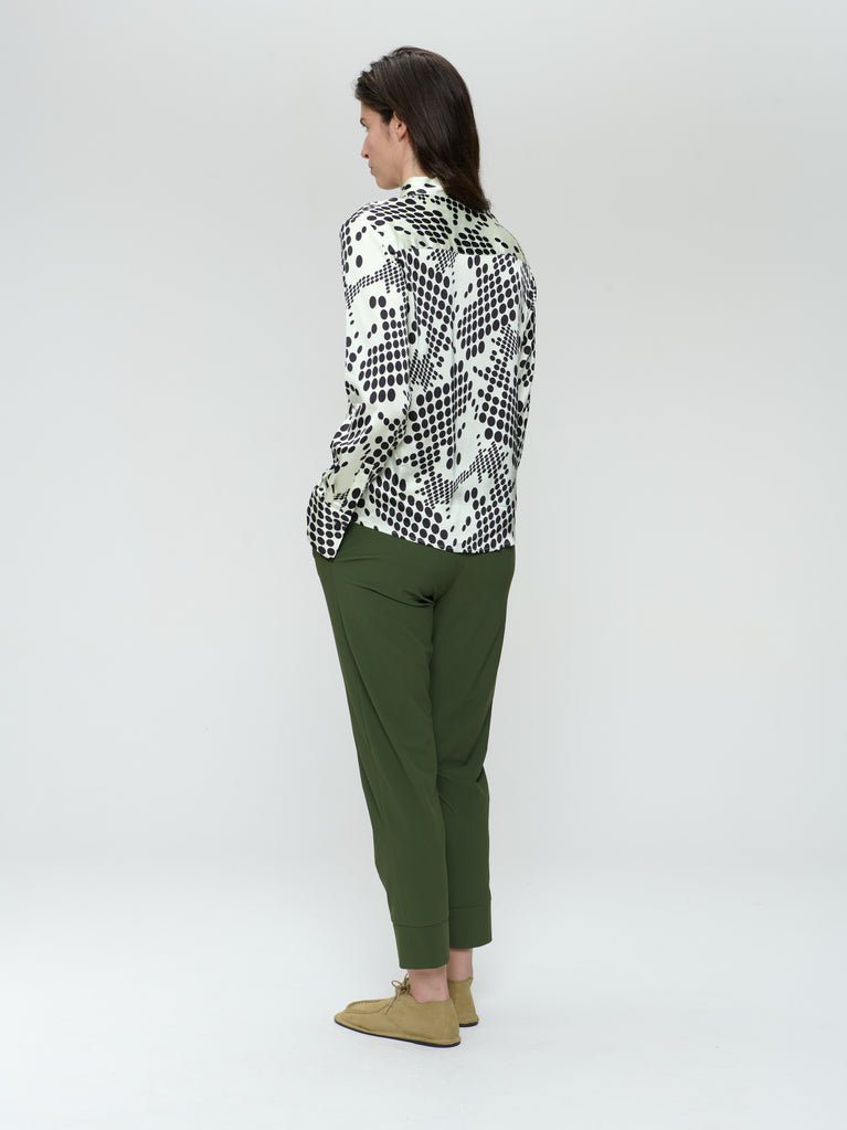 Anija printed strech viscose blouse | White