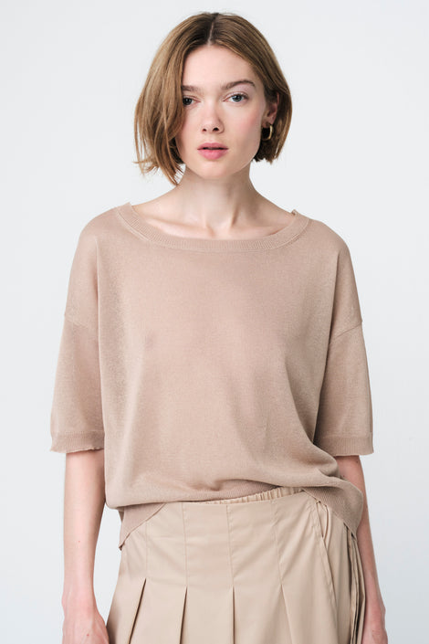Poplin dubbel mid skirt | Sabbia