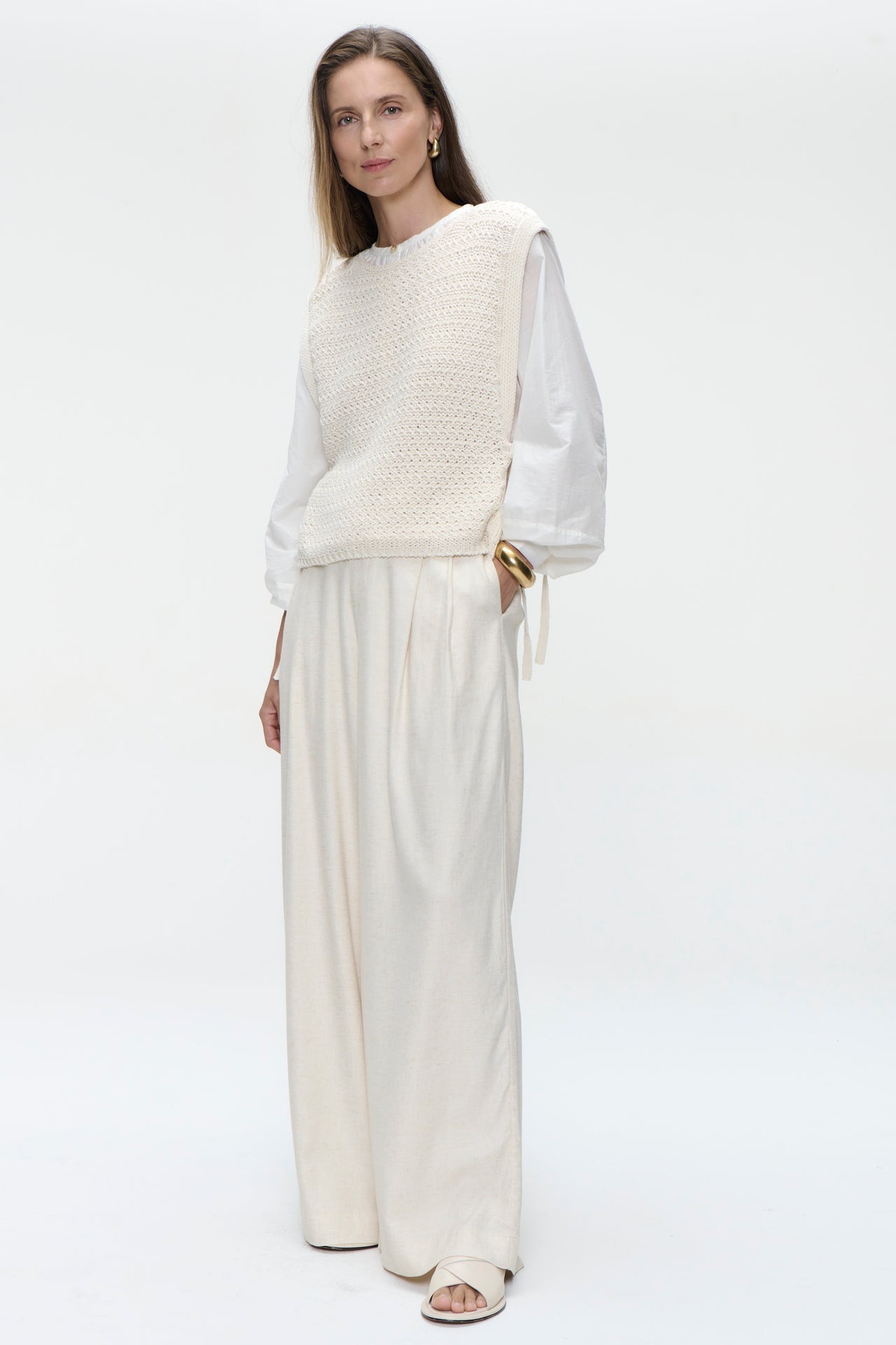 Open cotton Vest 2017 | Ecru