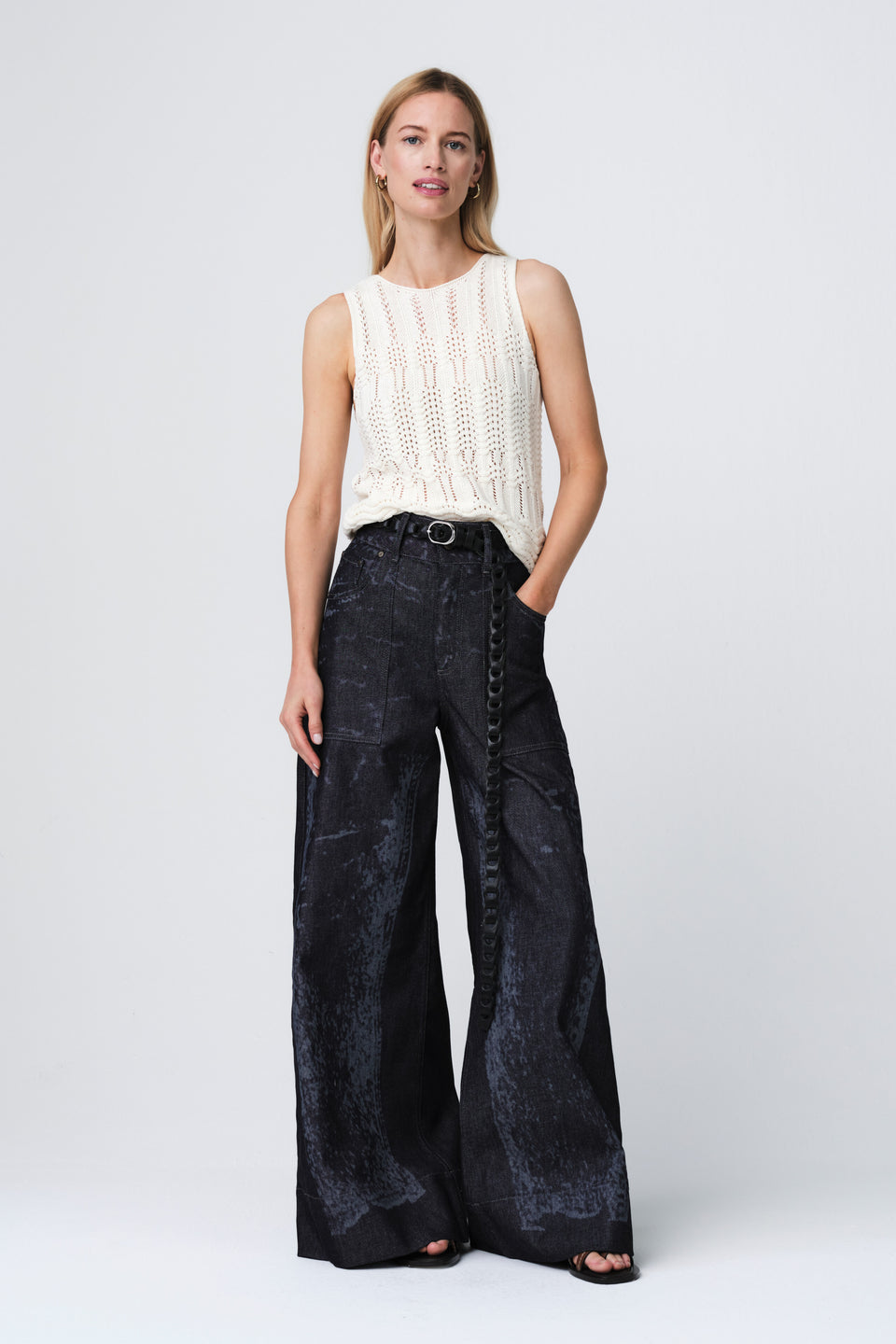 Unusal design loose pants | Dark Blue