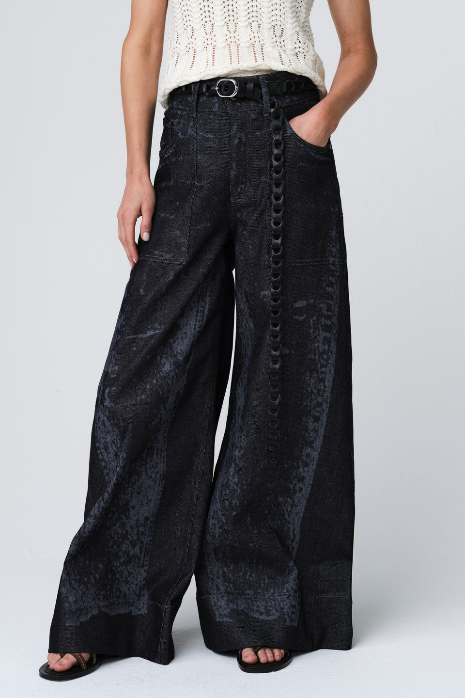 Unusal design loose pants | Dark Blue
