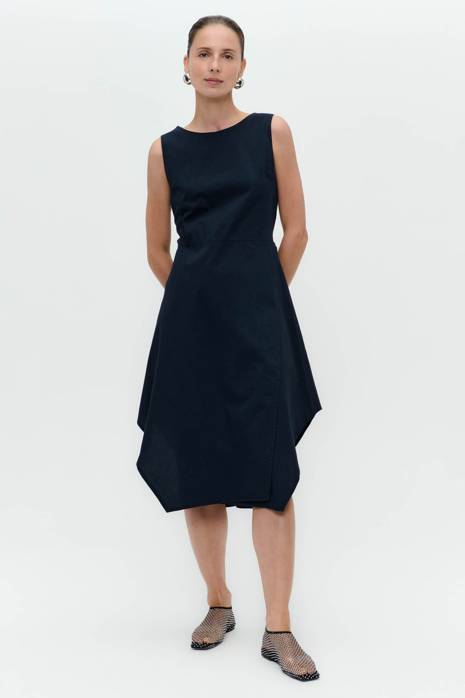 Cotton dress T549 | Dark Blue