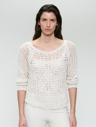 Summer cotton pullover 25041 | Off White