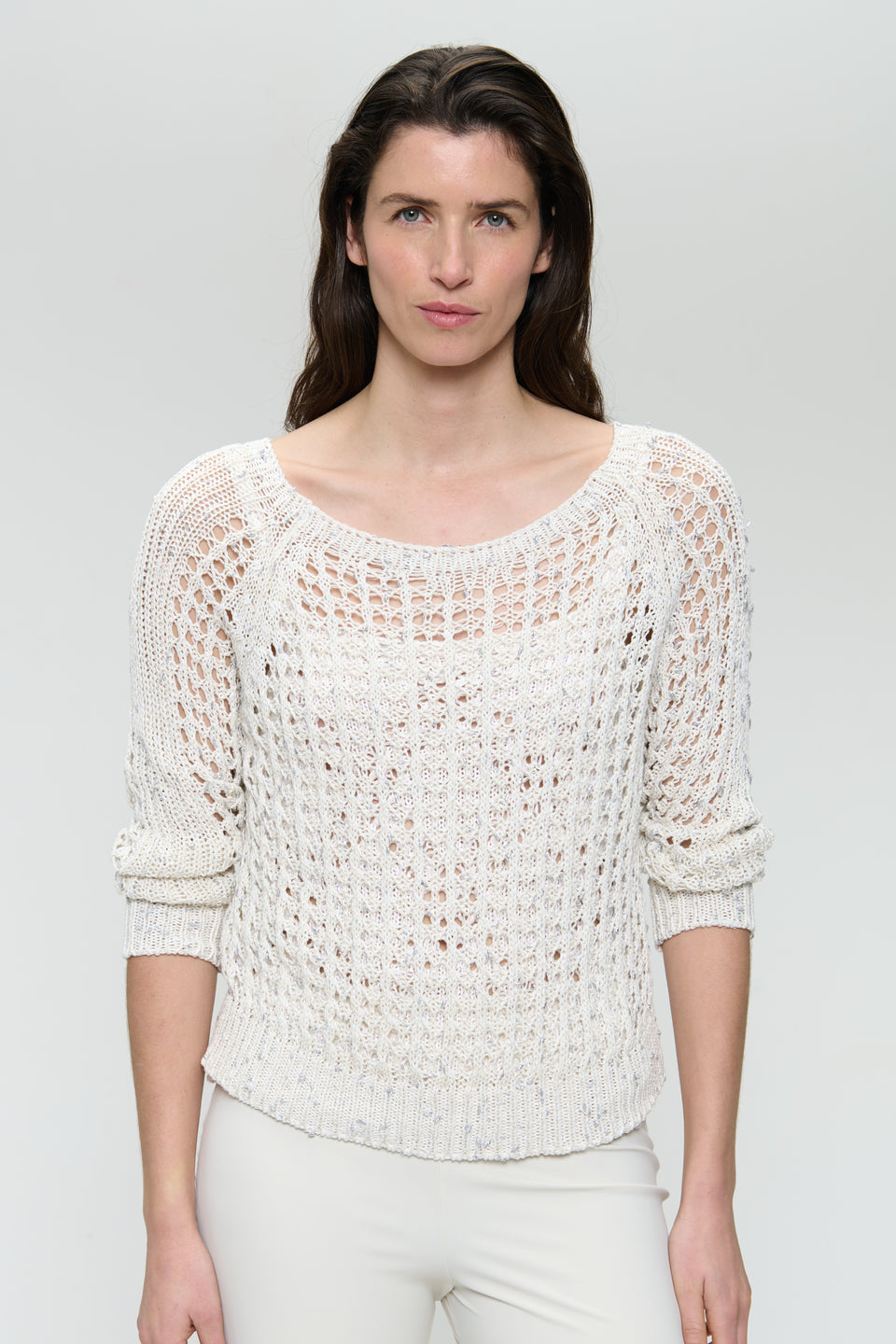 Summer cotton pullover 25041 | Off White