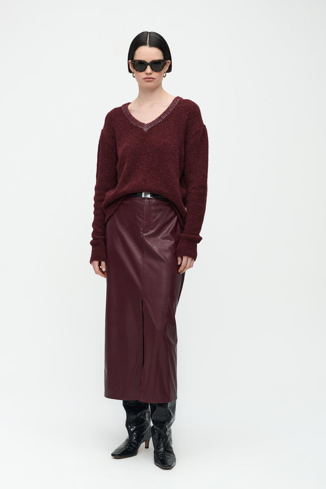 Rill Skirt | Bordo