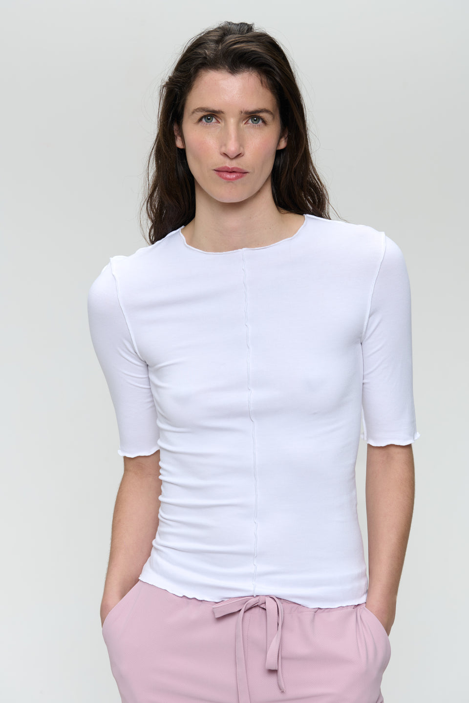 Jordan stretch viscose top | White
