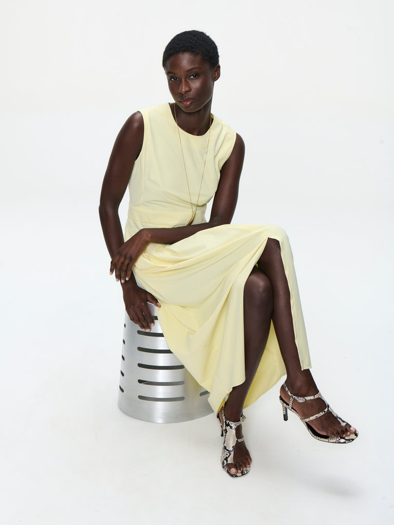 Jackie dress technical jersey | Yellow