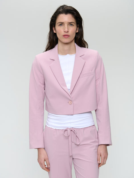 Estele structure technical jersey blazer | Pudra