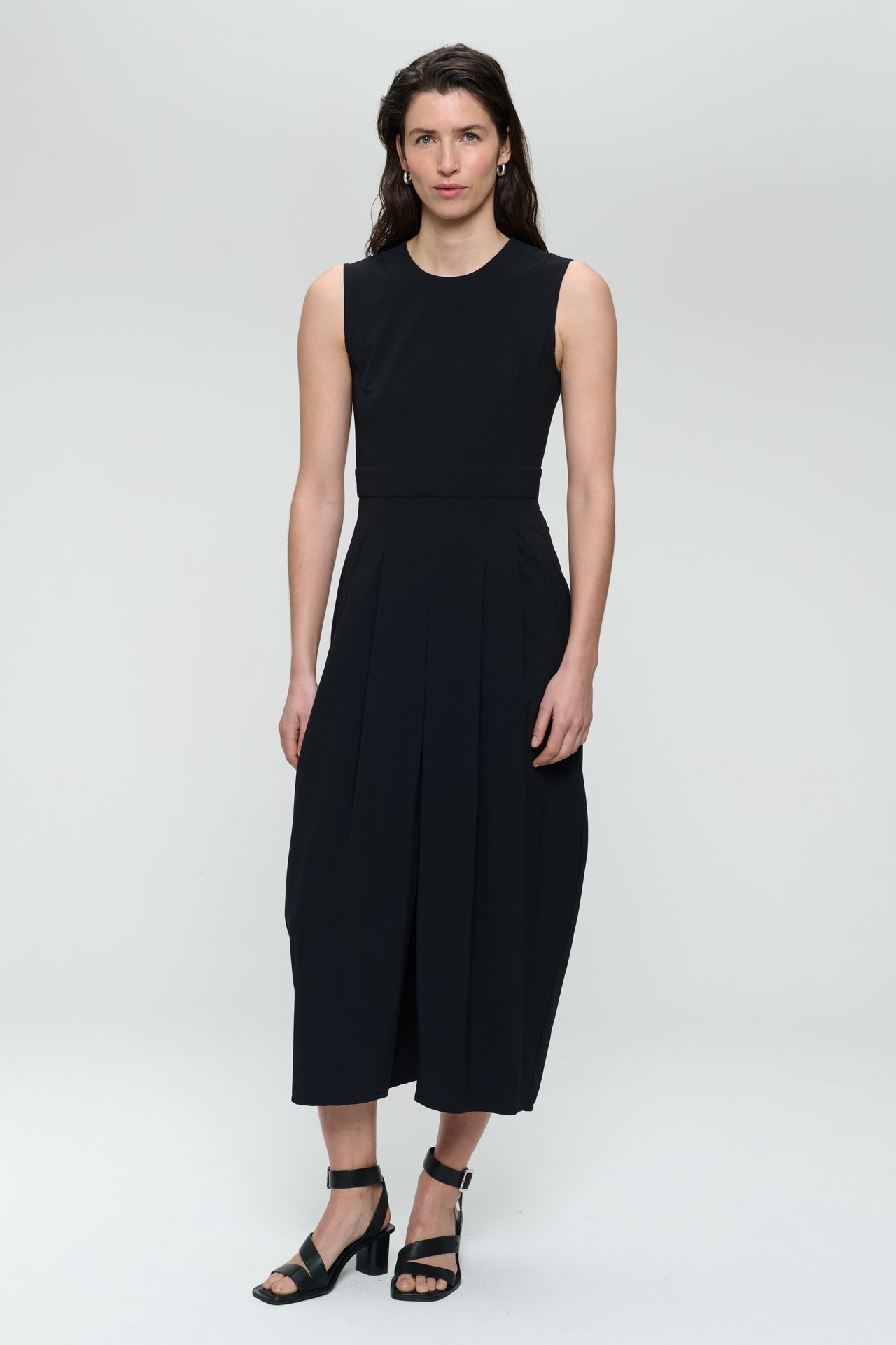 Jackie structure technical jersey dress | Black