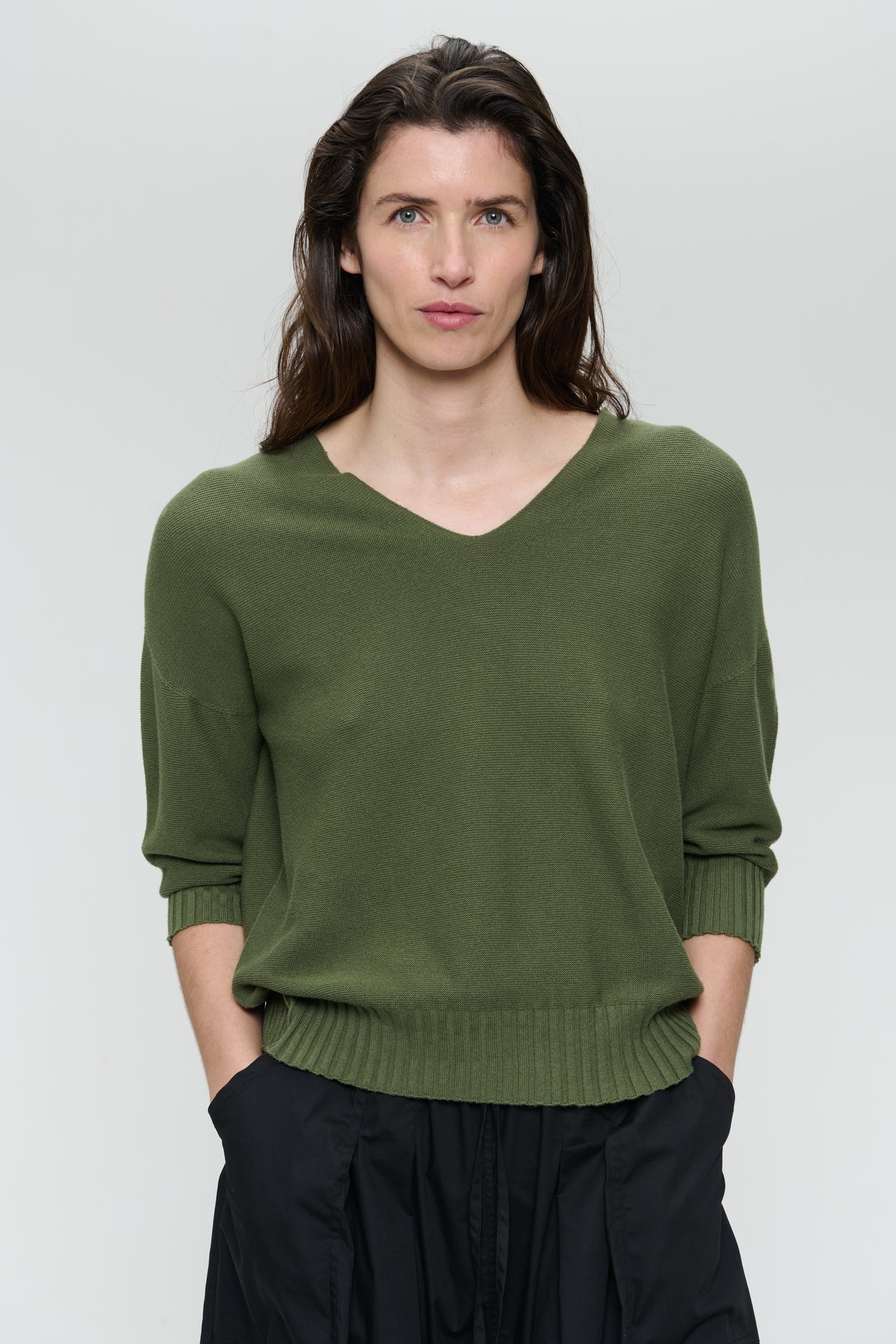 Seamless cotton pullover 317 | Verde