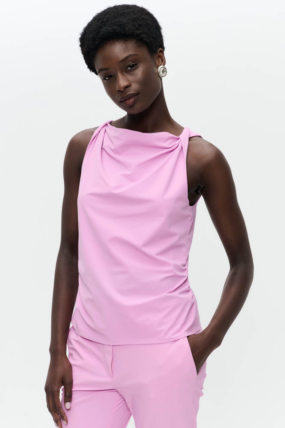 Marika stretch technical jersey top | Pink