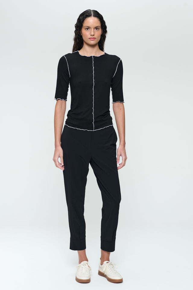 Delia structure technical jersey pants | Black