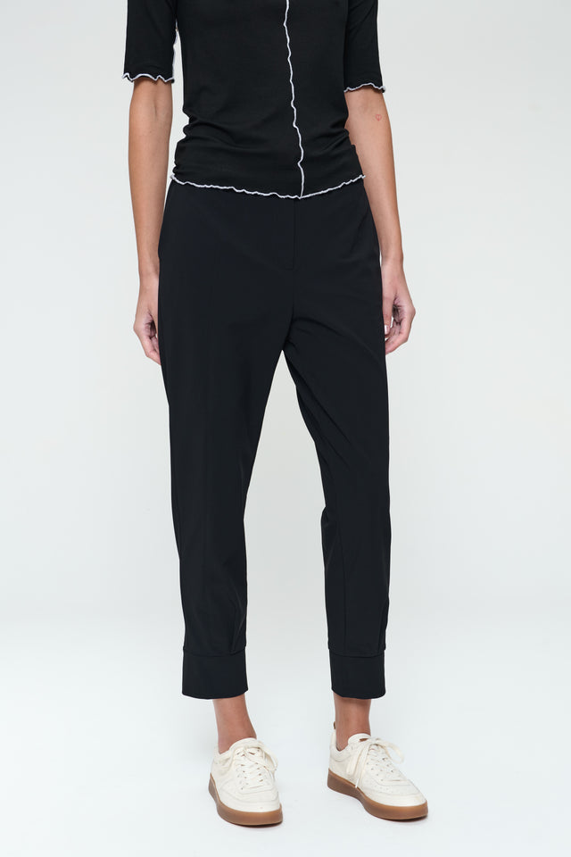 Delia structure technical jersey pants | Black