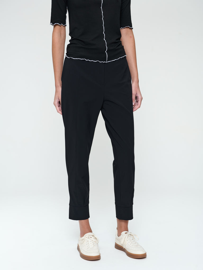 Delia structure technical jersey pants | Black