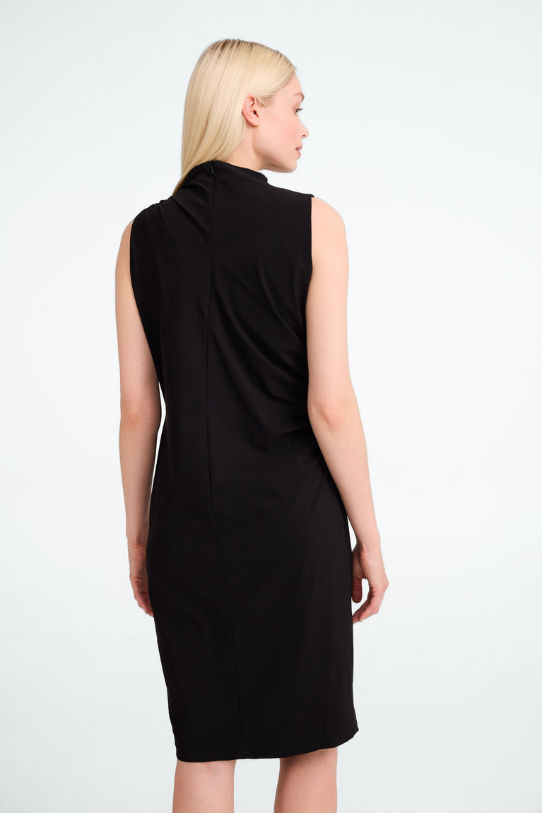 Verena strech technical jersey dress | Black