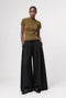 Nova viscose pleated pants | Black