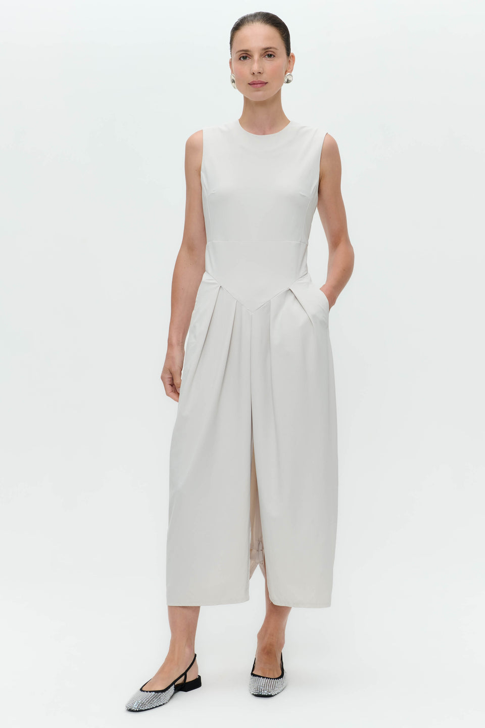 Jacklin stretch technical jersey dress | Sand