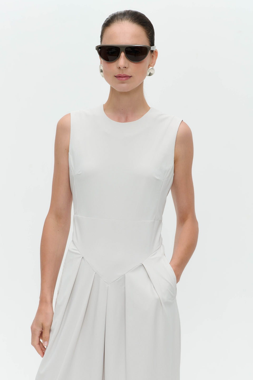 Jacklin stretch technical jersey dress | Sand