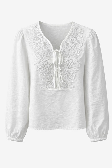 Bony viscose lace blouse | Clound Dancer 2