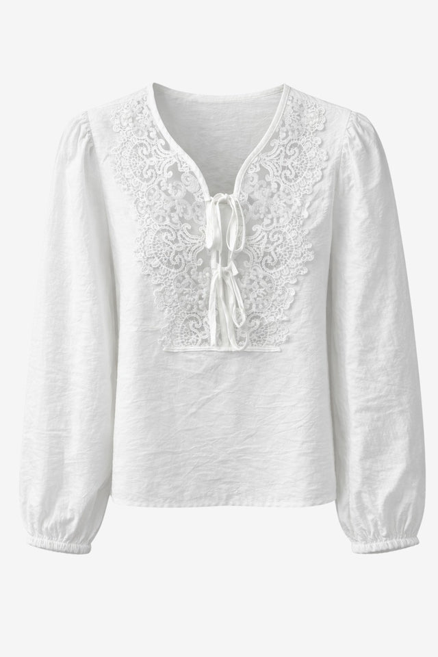 Bony viscose lace blouse | Clound Dancer 2