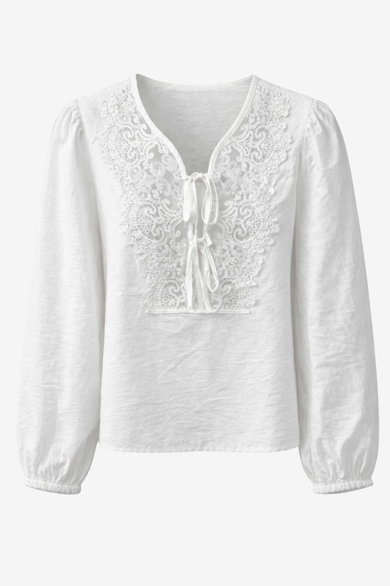 Bony viscose lace blouse | Clound Dancer 2