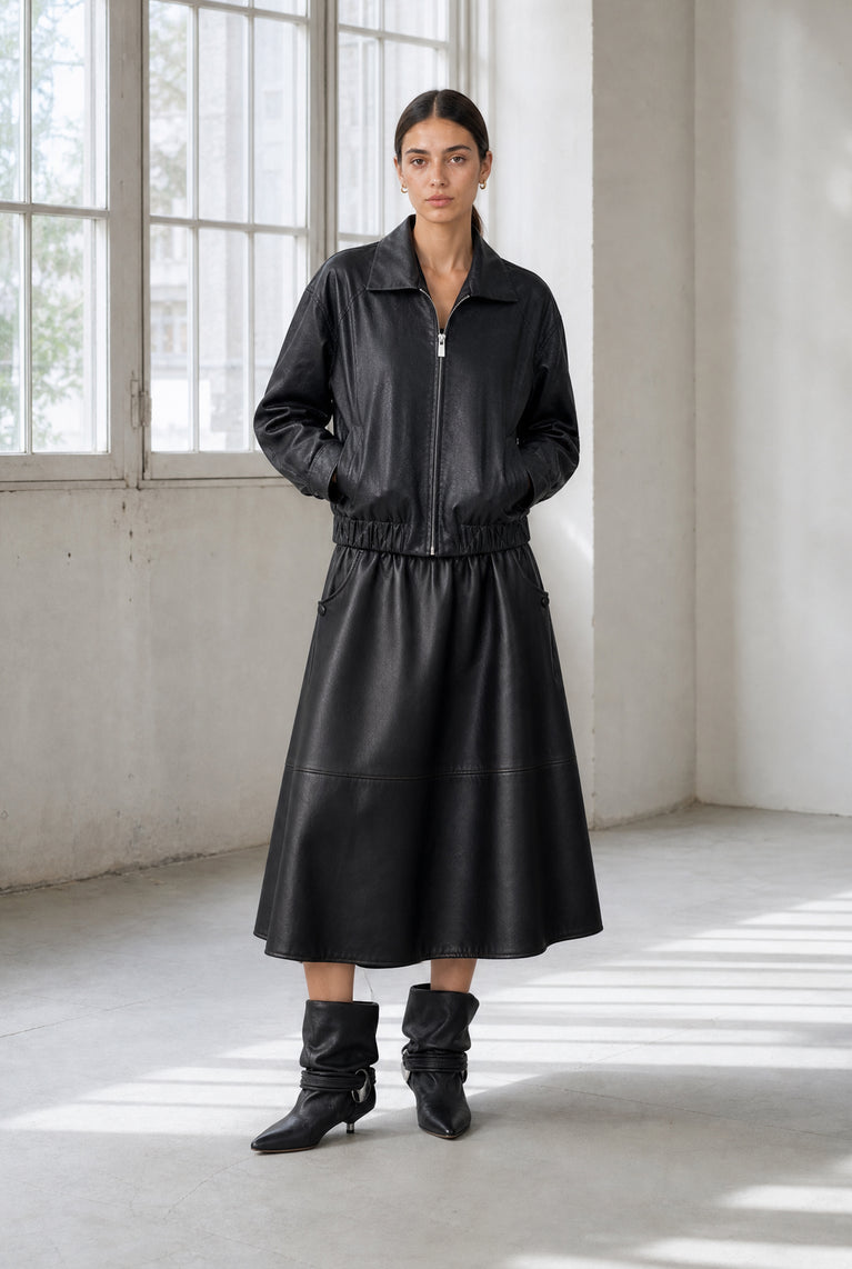Pola eco leather bomber jacket | Black