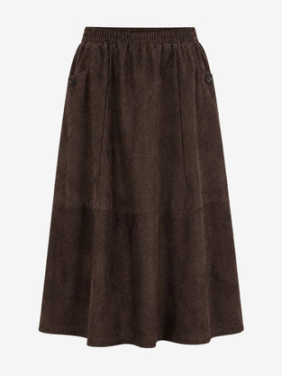 Isla suede effect skirt | Dark Brown