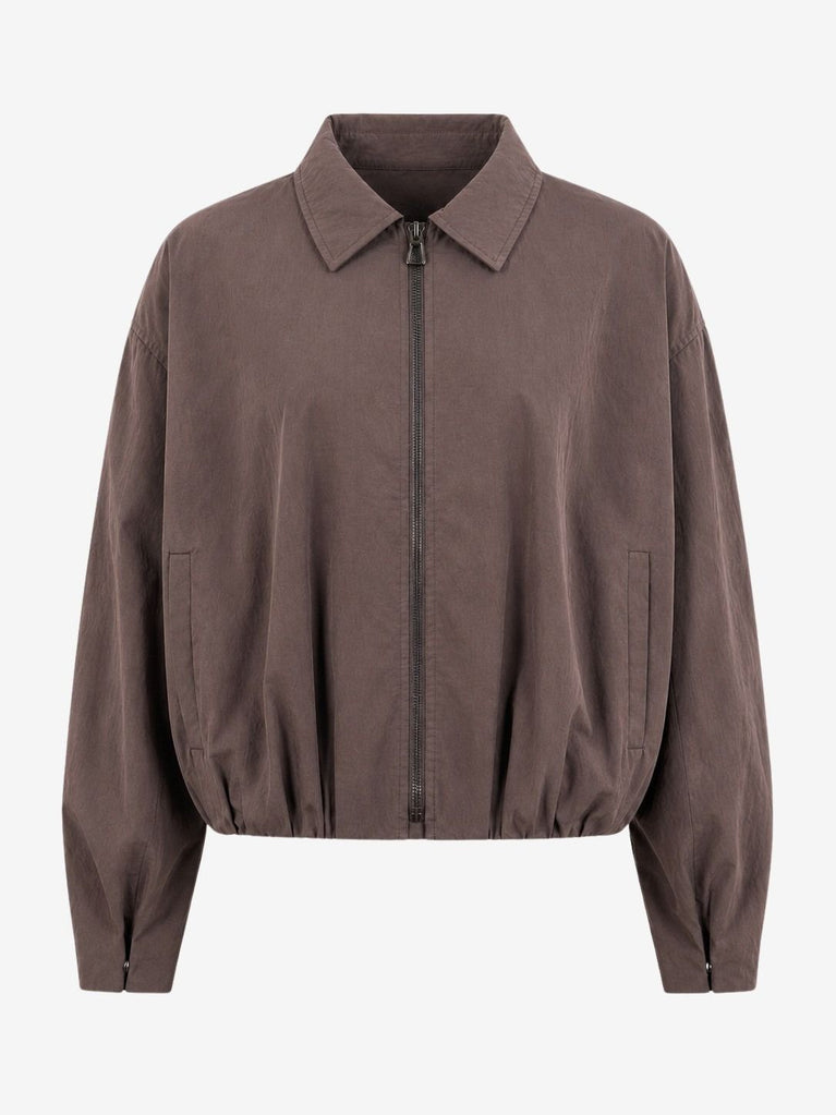 Blaze pleated bomber jacket | Dark Brown