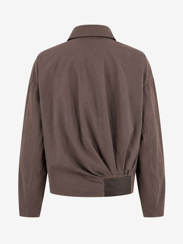 Blaze pleated bomber jacket | Dark Brown