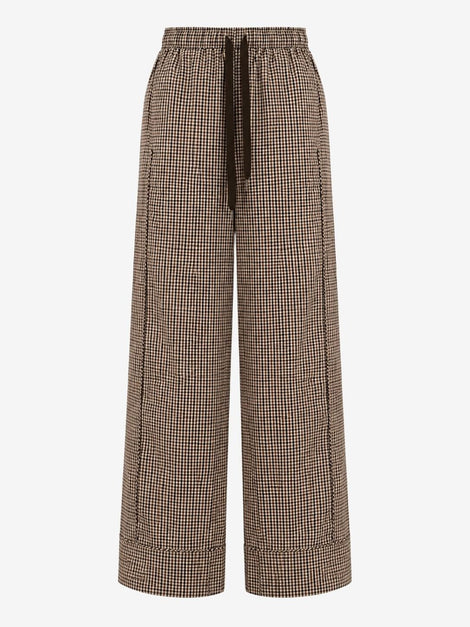 Rey check cotton pants | Brown