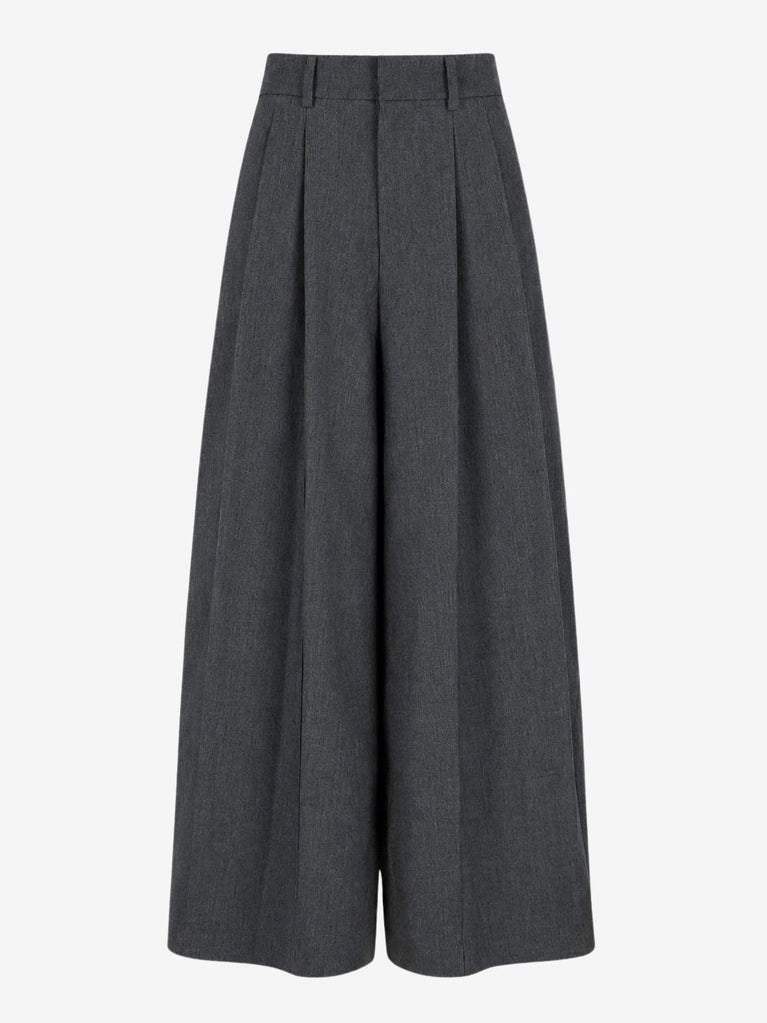 Coco pleated viscose pants | Grey