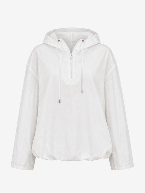 Clio hoodie zipper blouse | White