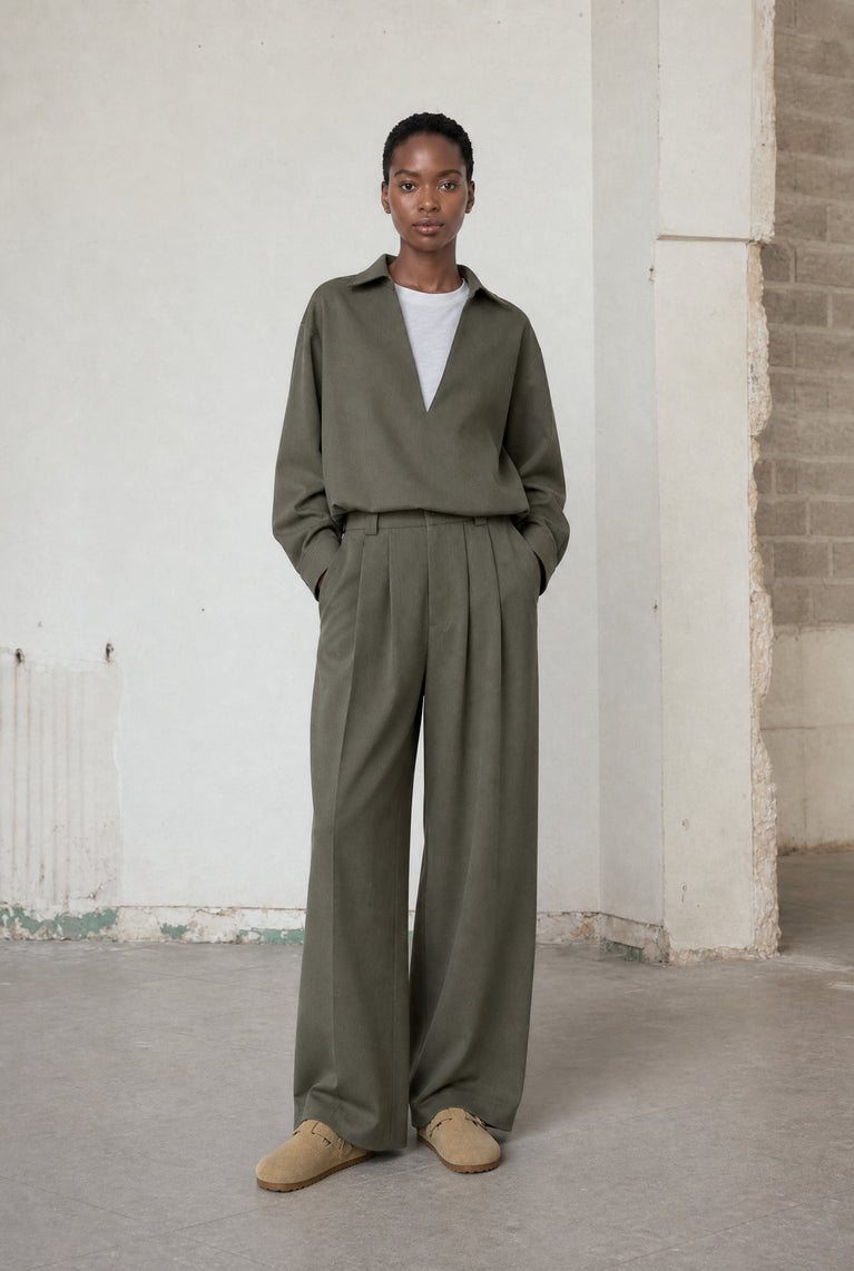 Sloan viscose pleated pants | Green