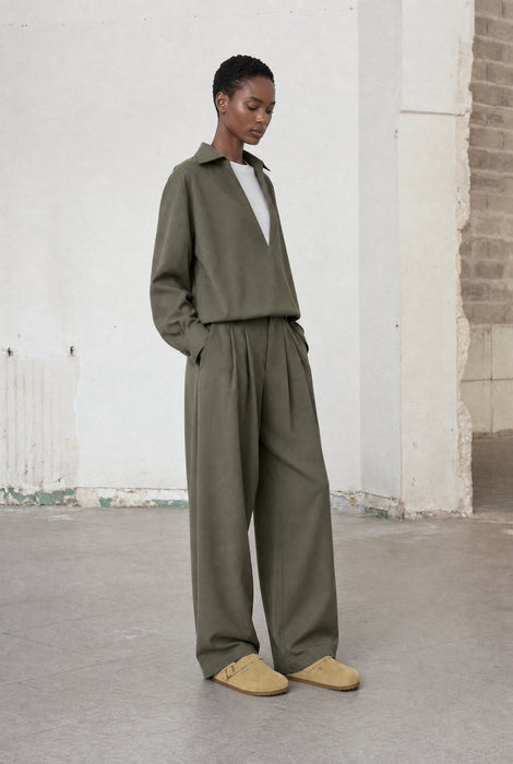Sloan viscose pleated pants | Green