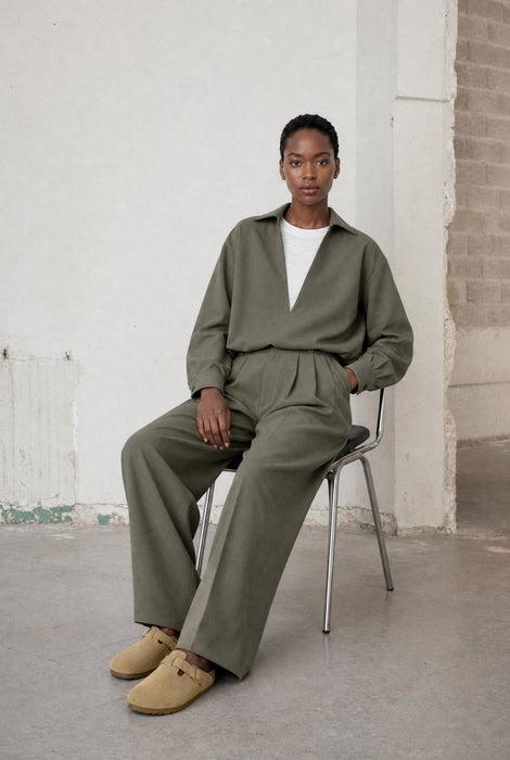 Sloan viscose pleated pants | Green
