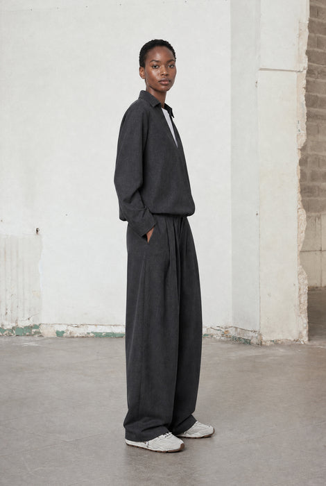 Sloan viscose pleated pants | Anthracite