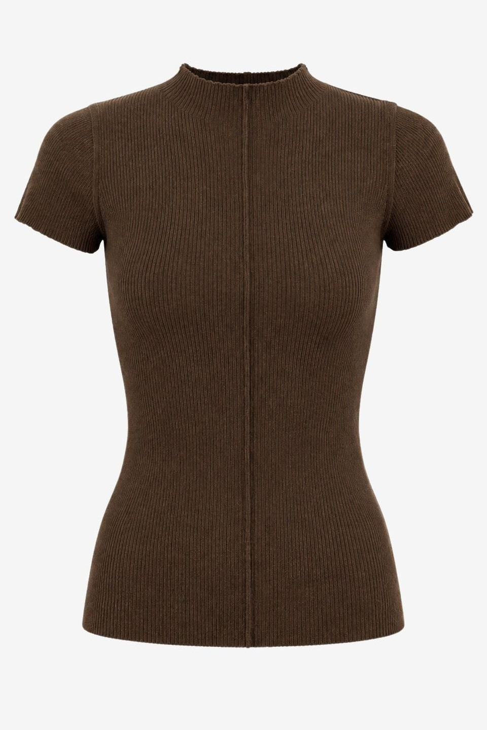 Rina rib knit top | Brown