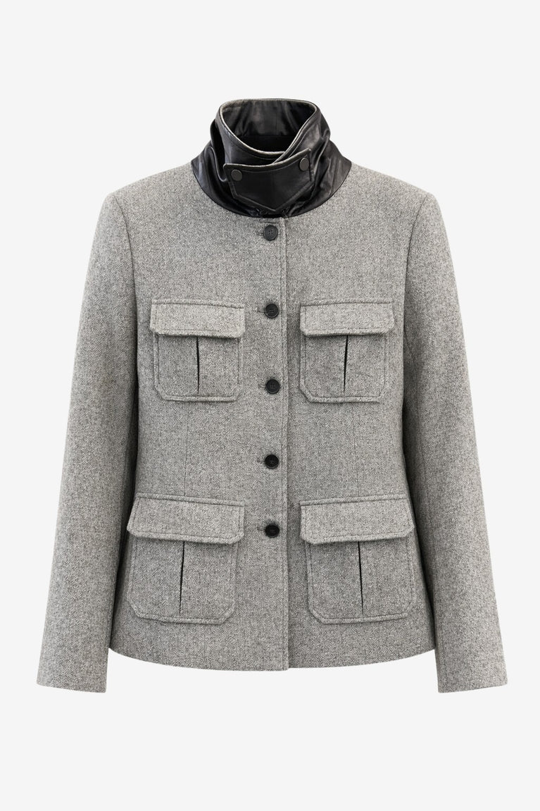 Beatriche wool short coot | Muddy Green