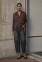 Vivi lyocell knot blouse | Dark Brown